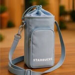 Starbucks Spring 2025 Tumbler Tote Bag With Adjustable Strap Powder Blue